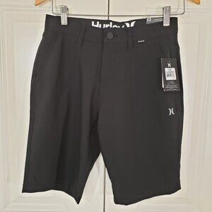 Hurley Shorts Black Hybrid Walk Shorts Pockets Active Casual Mens 28 NEW